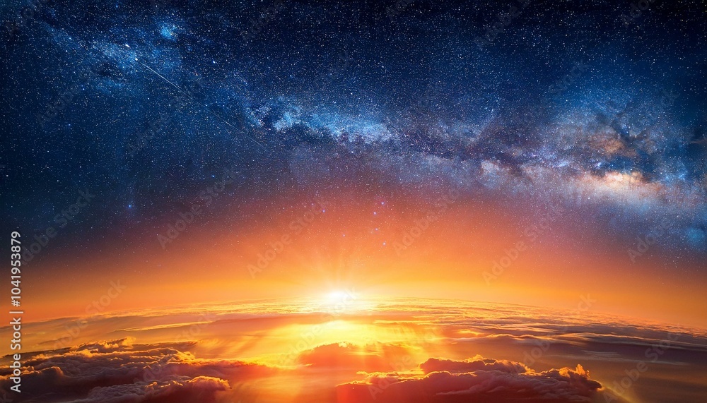 Fototapeta premium awe inspiring cosmic sunrise texture background