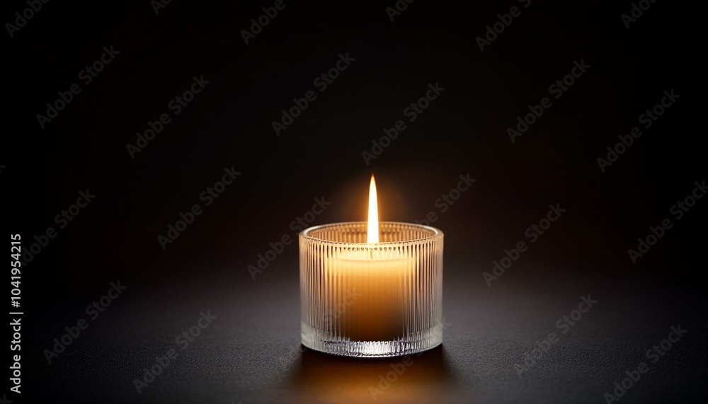 candle light glowing in dark background with copy space