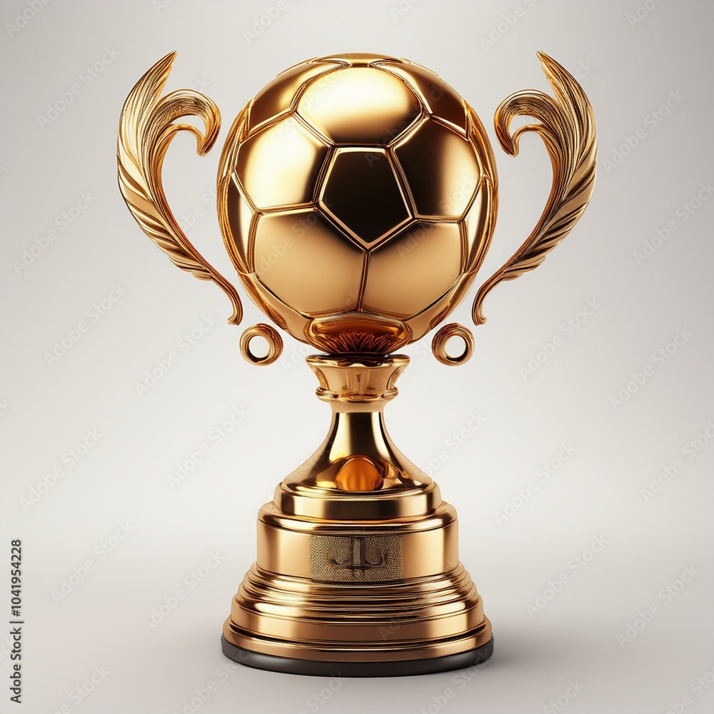 celebration victory symbol prize white background event shiny excellence shiny gold trophy with a football championship inscription elegantly standing on a white background celebration victory symbol prize white background event shiny excellence shiny gold trophy with a football championship inscription elegantly standing on a white background