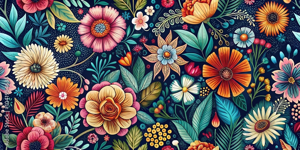 Modern Abstract Floral Pattern - Bohemian Botanical Design for Home Decor and Fashion Modern Abstract Floral Pattern - Bohemian Botanical Design for Home Decor and Fashion