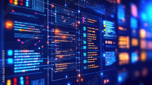 Digital Data Network with Binary Code and Connections