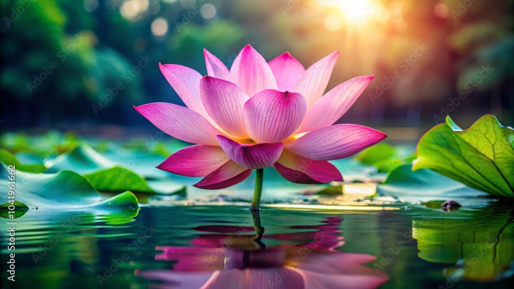 custom made wallpaper toronto digitalTranquil Pink Lotus in Serene Water View