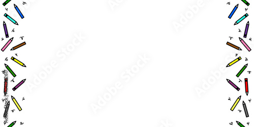 colorful pencil icon with copy space for text. hand drawn pencil design for back to school concept.