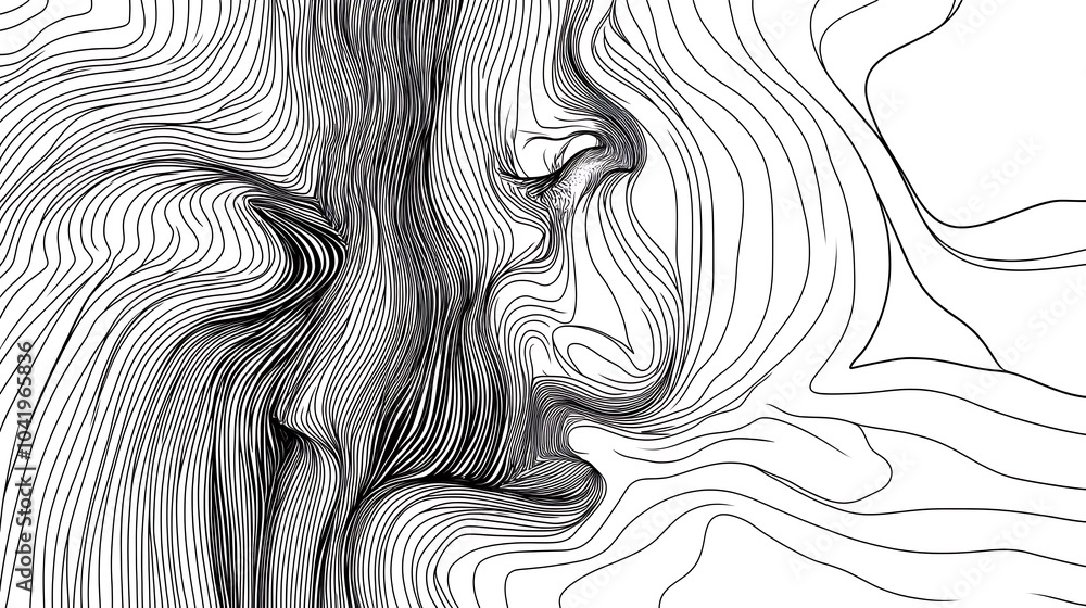 Abstract Line Art Portrait Abstract Line Art Portrait