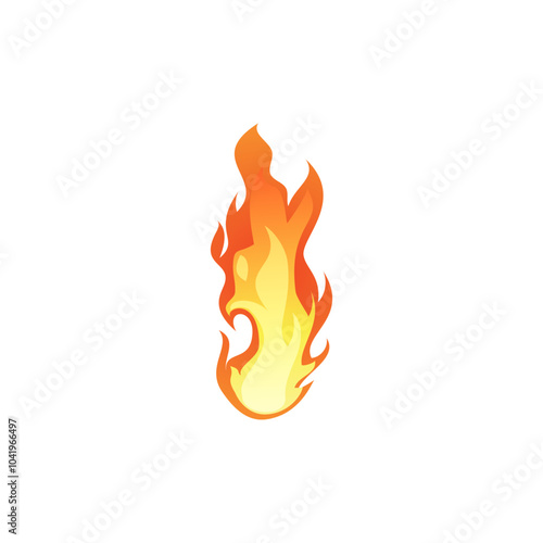Burning bonfire or campfire flat vector icon, cartoon red flame of fire, devouring element, burning flame effect