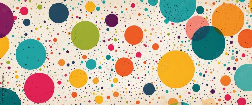 A lively array of colorful circles playfully fills the canvas, creating a joyful tapestry of hues A lively array of colorful circles playfully fills the canvas, creating a joyful tapestry of hues