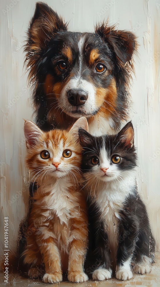 a heartwarming portrait of a dog and cat gazing directly at the viewer their expressions full of personality against a crisp white backdrop perfect for pet lovers a heartwarming portrait of a dog and cat gazing directly at the viewer their expressions full of personality against a crisp white backdrop perfect for pet lovers