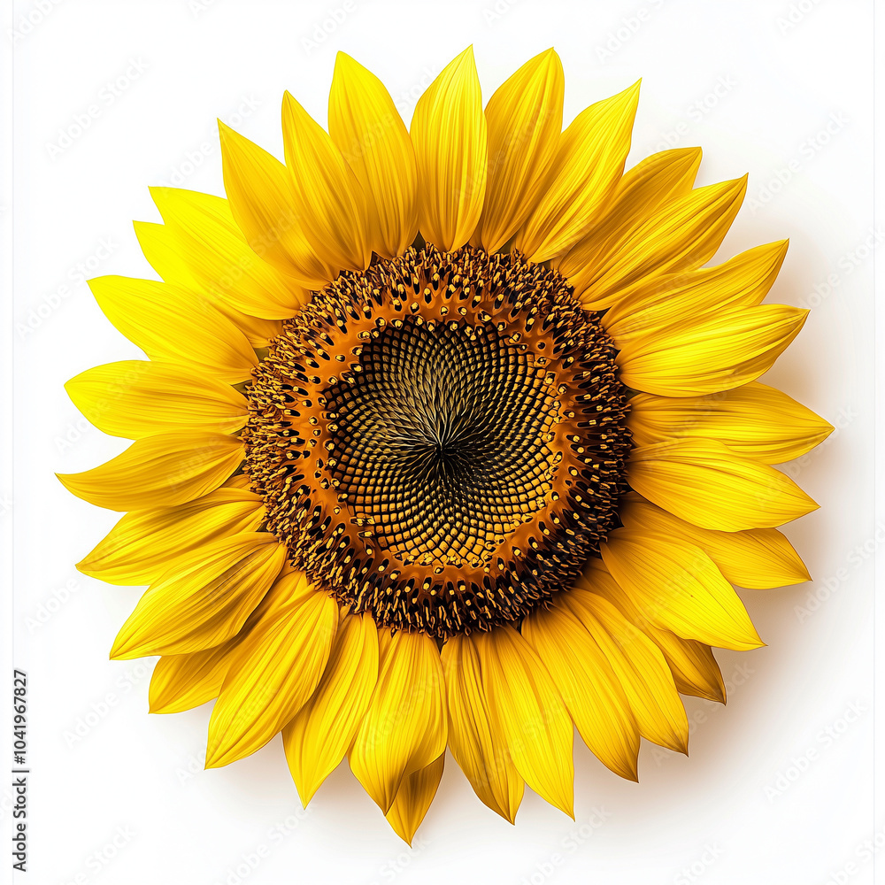 Fototapeta premium Bright Yellow Sunflower with Detailed Center