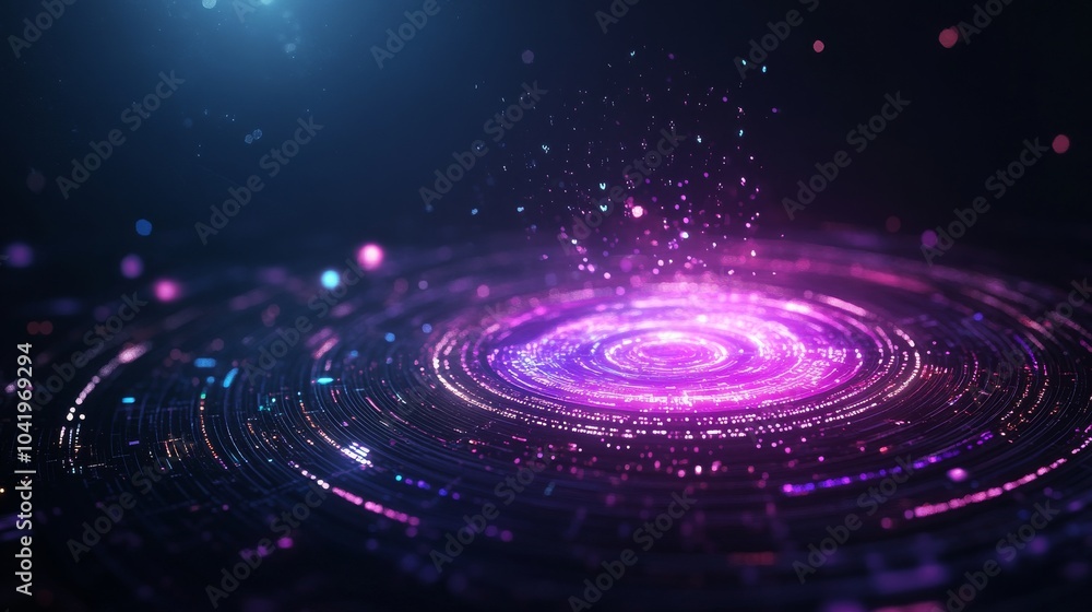 Abstract cosmic swirl of vibrant colors and light particles Abstract cosmic swirl of vibrant colors and light particles