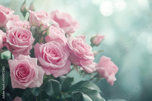 Soft Pink Roses with Gentle Bokeh Background