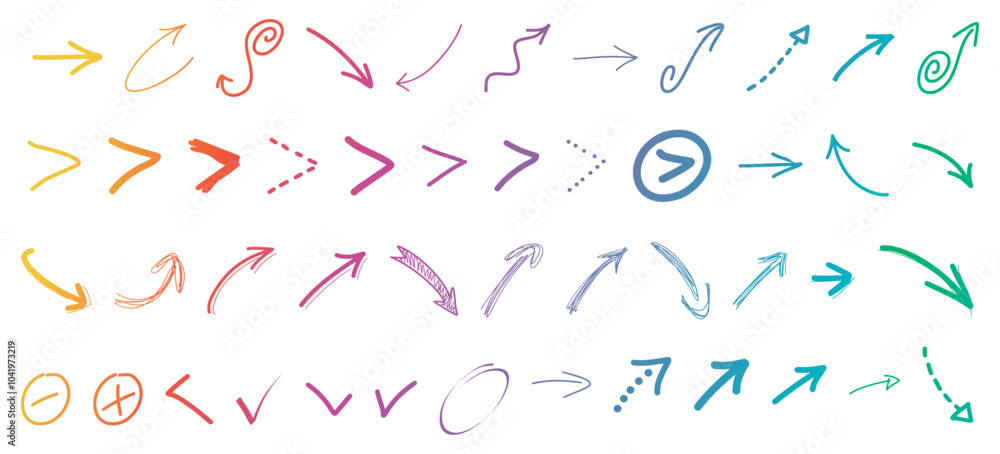 Creative arrow icon set. colorful icon bundle Creative arrow icon set. colorful icon bundle