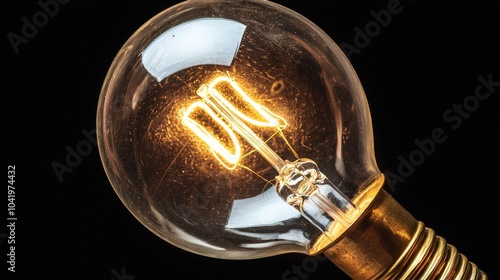 Glowing Filament in a Vintage Light Bulb photo