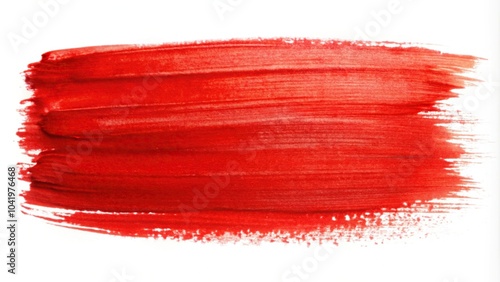 red paint brush strokes watercolor isolated Close-Up