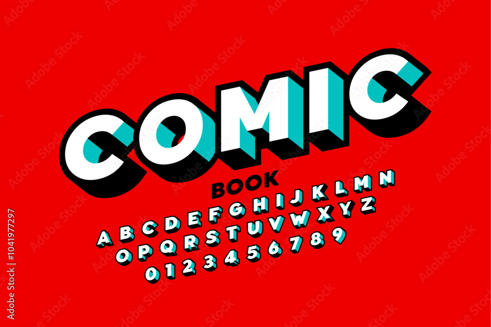 Comic book. Comics style font design, superhero inspired alphabet, alpahabet letters and numbers vector illustration Comic book. Comics style font design, superhero inspired alphabet, alpahabet letters and numbers vector illustration