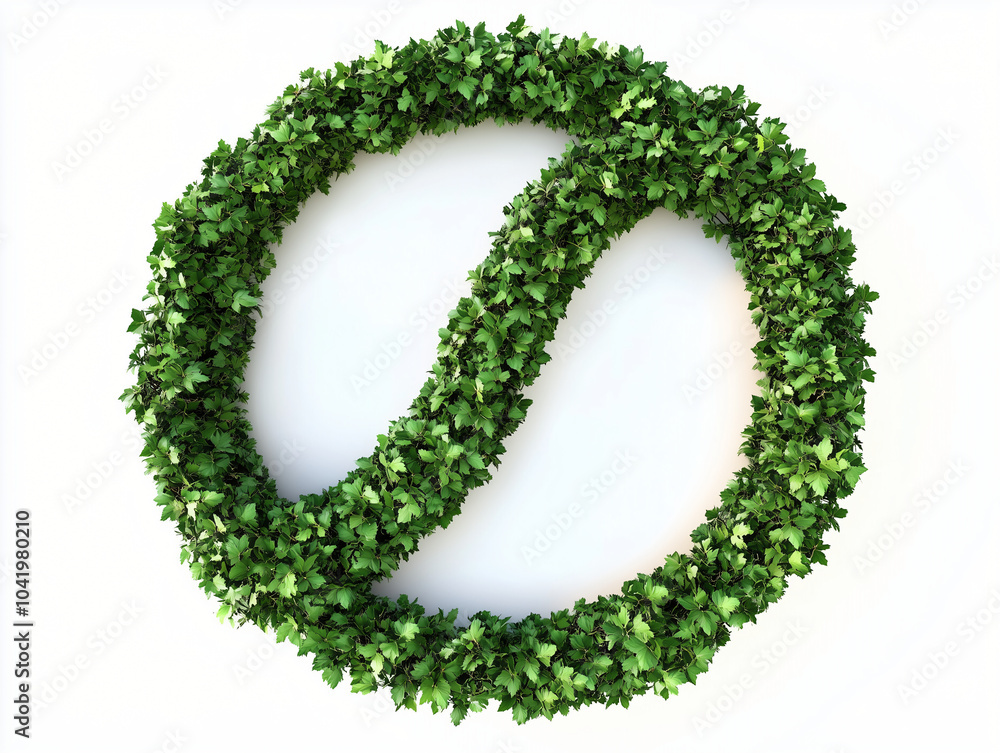 No Sign Made of Leaves on a White Background
No Sign Made of Leaves on a White Background