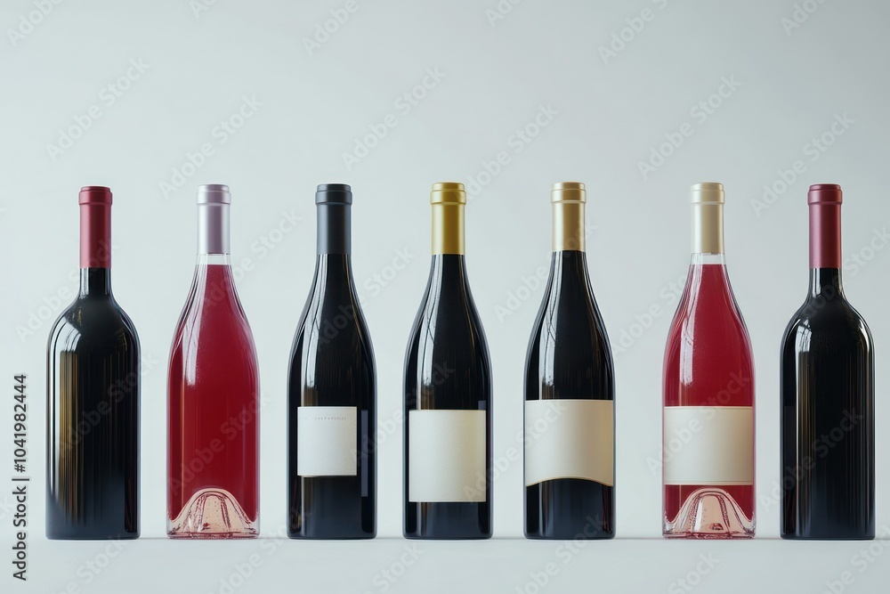 Elegant Display of Diverse Wine Bottles Elegant Display of Diverse Wine Bottles