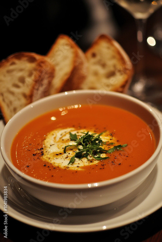 vegetable soup with bread