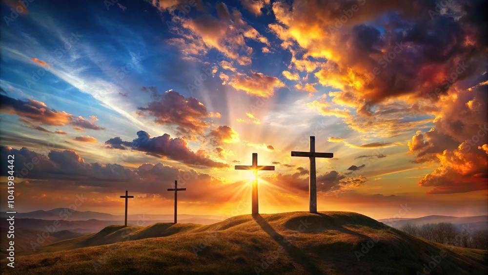 Panoramic sacred scene of redemption Panoramic sacred scene of redemption