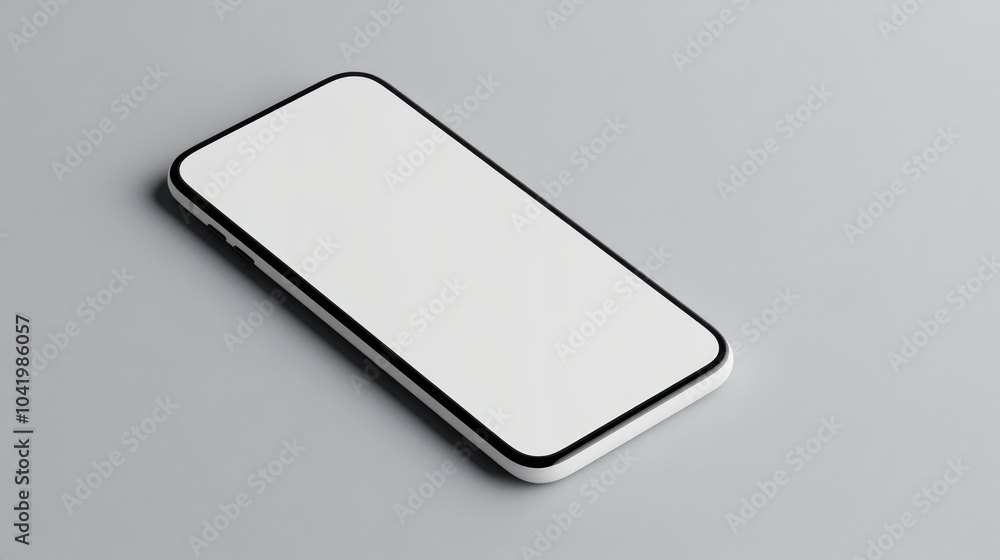 Modern Smartphone Mockup with Blank White Screen, Ideal for App Presentation or Website Design Modern Smartphone Mockup with Blank White Screen, Ideal for App Presentation or Website Design