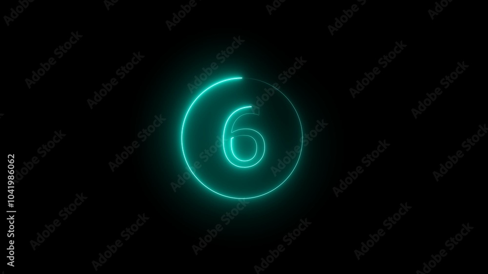 neon number 6. Two-color looping trendy glowing neon numeric number six. Dark background. neon number 6. Two-color looping trendy glowing neon numeric number six. Dark background.