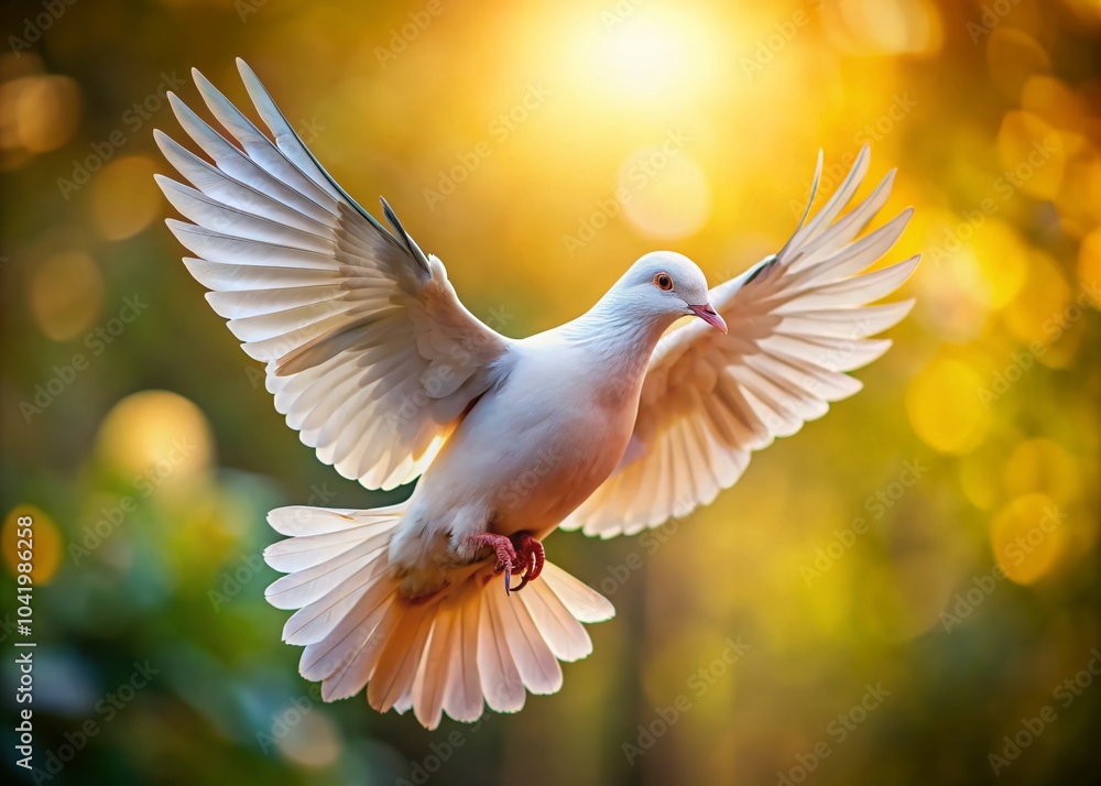Peaceful Dove in Flight - Macro Photography of a Symbol of Freedom and Love Peaceful Dove in Flight - Macro Photography of a Symbol of Freedom and Love