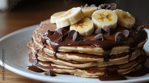 Delicious Chocolate Pancakes with Bananas