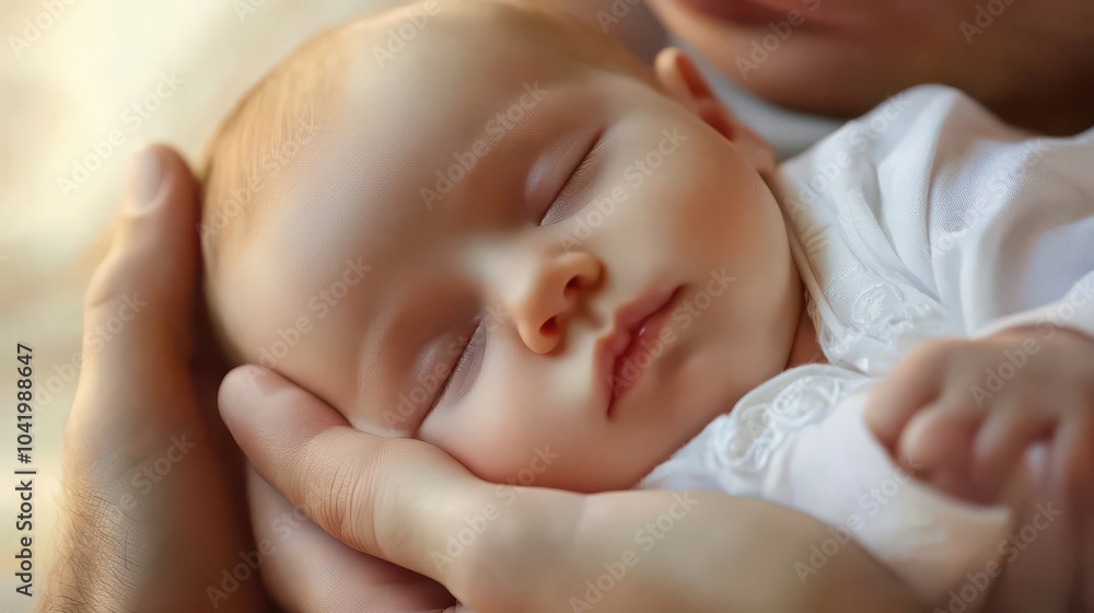 Sleeping Baby in Gentle Embrace Sleeping Baby in Gentle Embrace