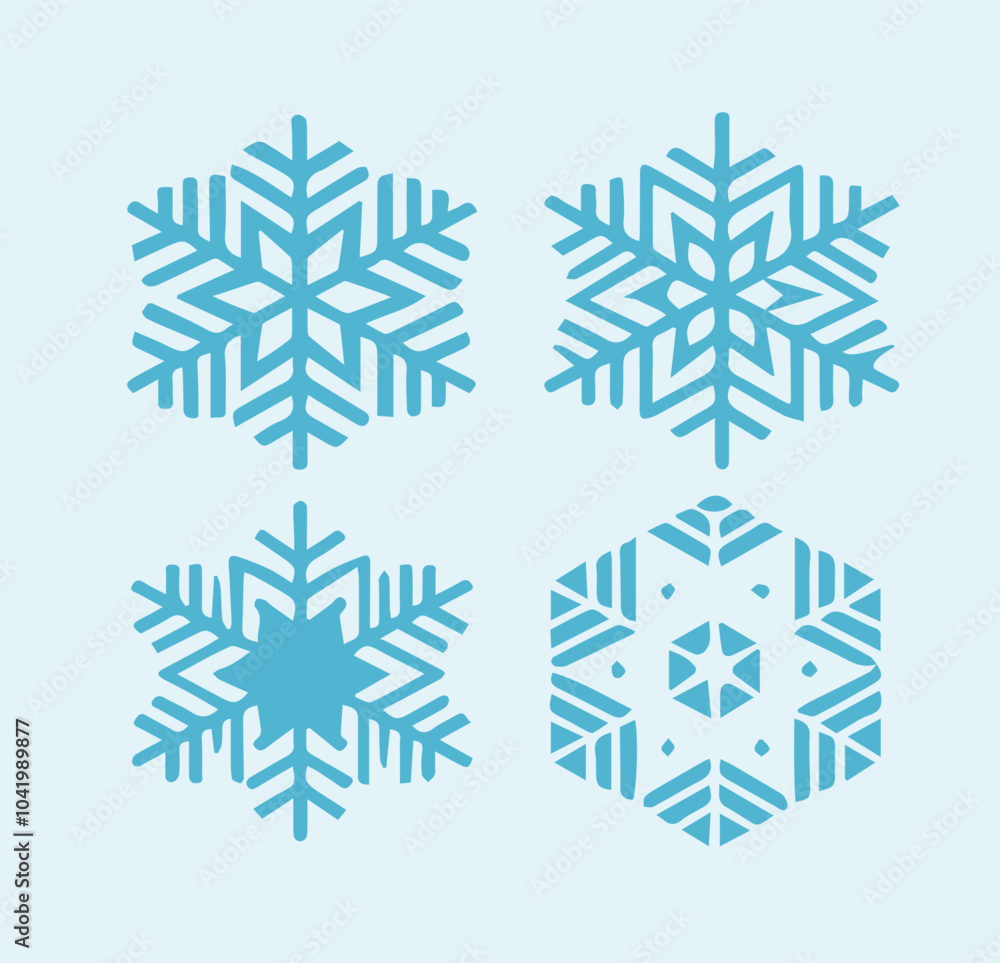 set of snowflakes set of snowflakes