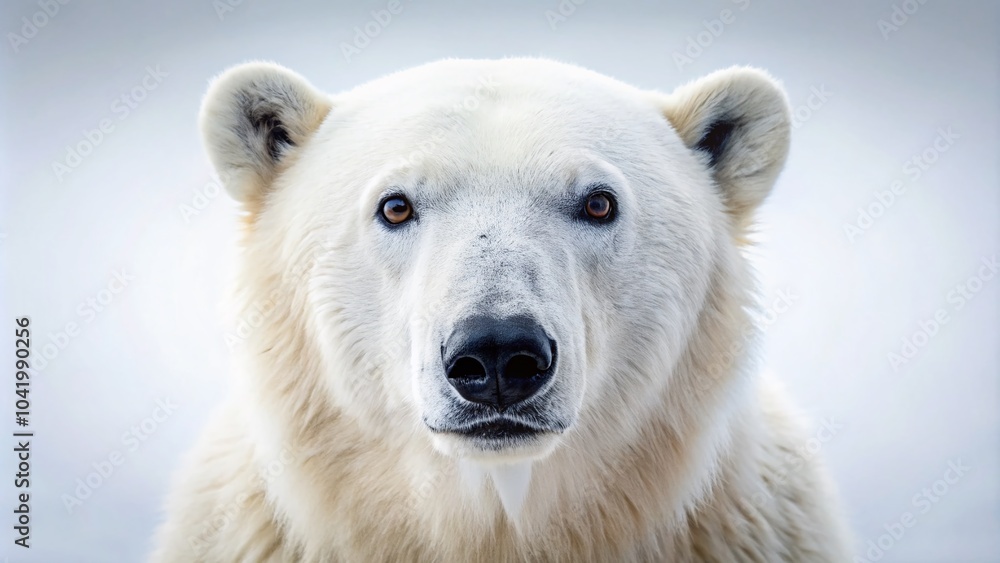 Polar Bear Portrait Isolated on White Background for Wildlife Conservation and Environmental Awareness Polar Bear Portrait Isolated on White Background for Wildlife Conservation and Environmental Awareness