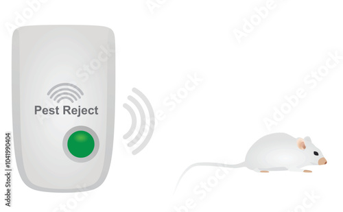 Electronic ultrasonic repeller. vector illustration