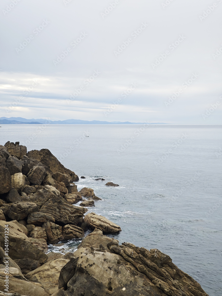 Fototapeta premium The view of seaside in San Sebastian Donostia, Spain