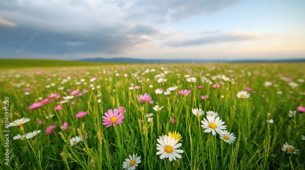 Bright Sunshine Breaking Through a Flower Field Bright Sunshine Breaking Through a Flower Field