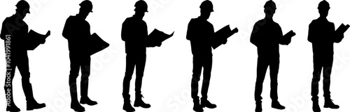 set of silhouette architect,contruction worker . people silhouette vector