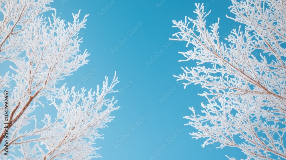 Frosty Branches Against a Clear Blue Sky Frosty Branches Against a Clear Blue Sky