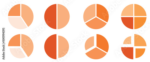 pie chart set, colorful diagram collection, vector illustration of infographic, ui, websites, and business