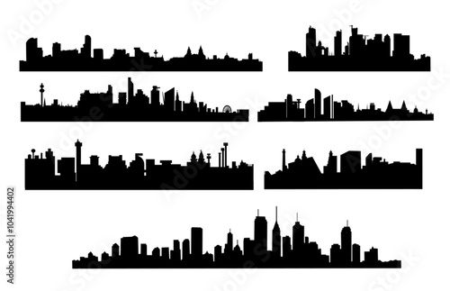 city building skyline silhouette decoration