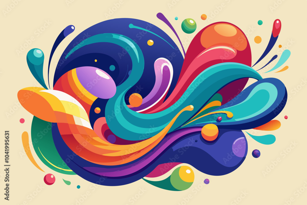 Modern Abstract Shapes with Vibrant Colors and Fluid Design Modern Abstract Shapes with Vibrant Colors and Fluid Design