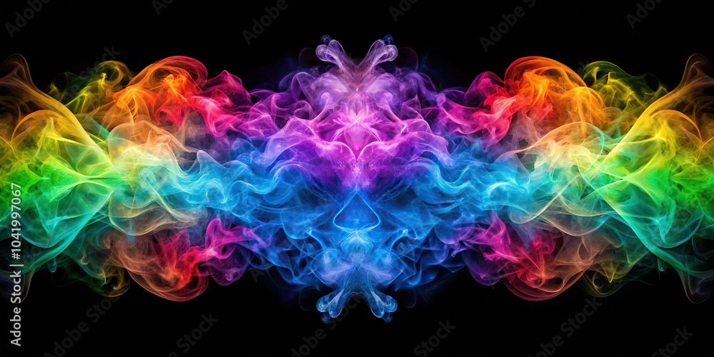 symmetrical abstract colorful smoke wave holographic symmetrical abstract colorful smoke wave holographic