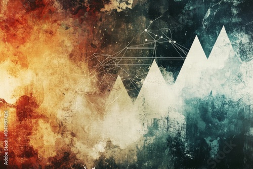 Abstract Mountain Range on Textured Background