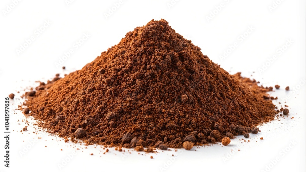 Silhouette coffee powder spread isolated on white background