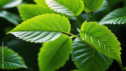 fresh green leaves carefully cut uniform set crafting purposes daily