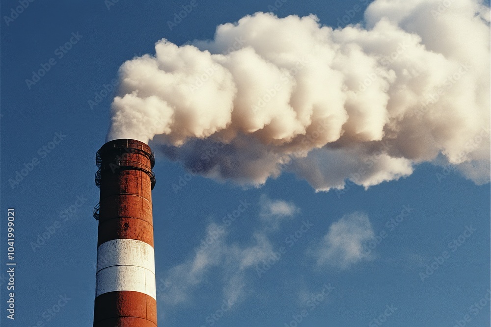 Smokestack Against a Blue Sky Smokestack Against a Blue Sky
