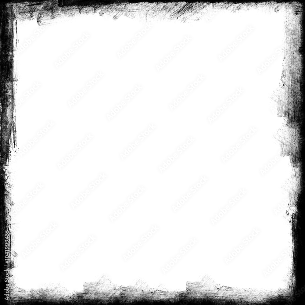 Fototapeta premium Grunge style frame black and white isolated