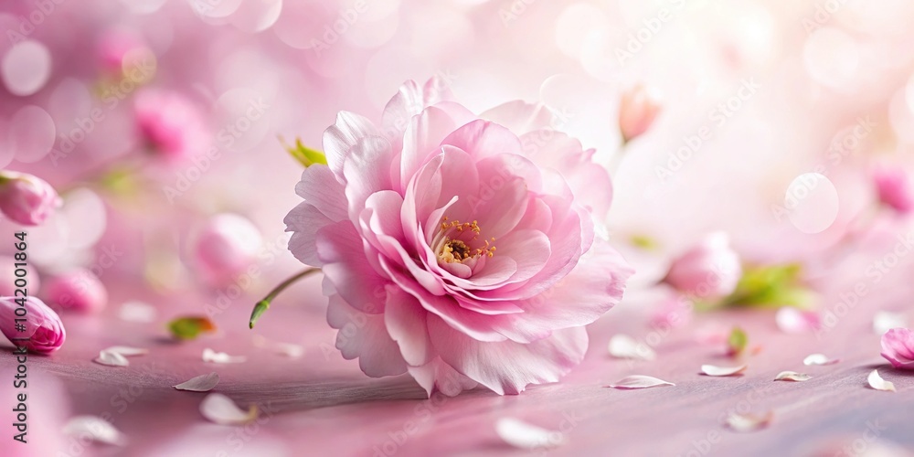 Depth of Field Delicate Pink Blossom in a Whirlwind of Petals Depth of Field Delicate Pink Blossom in a Whirlwind of Petals
