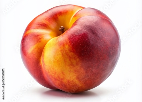 Ripe Peach Isolated on White Background for Organic Food Branding and Nutrition Campaigns