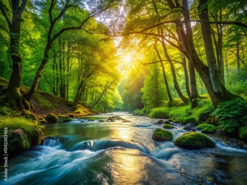 River Flowing Freely Through Forest - Symbol of Freedom and Nature's Beauty