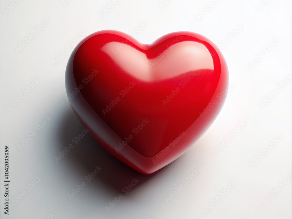 Romantic Red Heart on White Background for Valentine's Day Celebration Romantic Red Heart on White Background for Valentine's Day Celebration