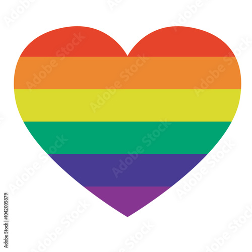 Free Download Gay Pride Flat in Heart - GFXLoad