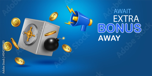 extra bonus,special offer,big promotion and shopping discount concept business banner and background.business marketing and advertising backdrop vector illustration.