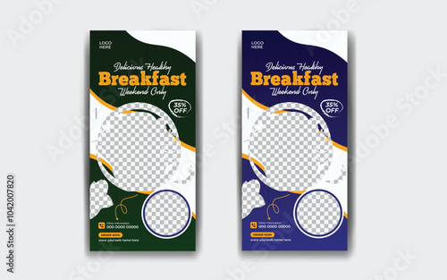 Food Roll up banner design for business, restaurant menu and offer banner 